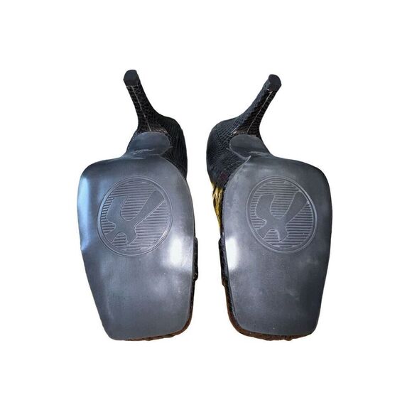 Bronx Claudine Square Toe Y2K W/Buckle Black Leather Heels Womens Size 10 NEW - Picture 8 of 10